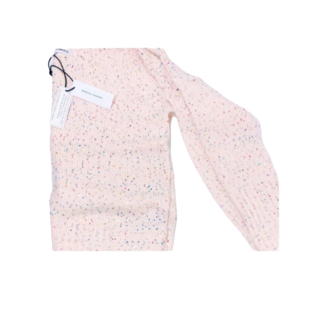 Rebecca Minkoff Womens Pink Crew Neck Sequins Long Sleeve Knit Sweater Sz L New - Picture 8 of 9
